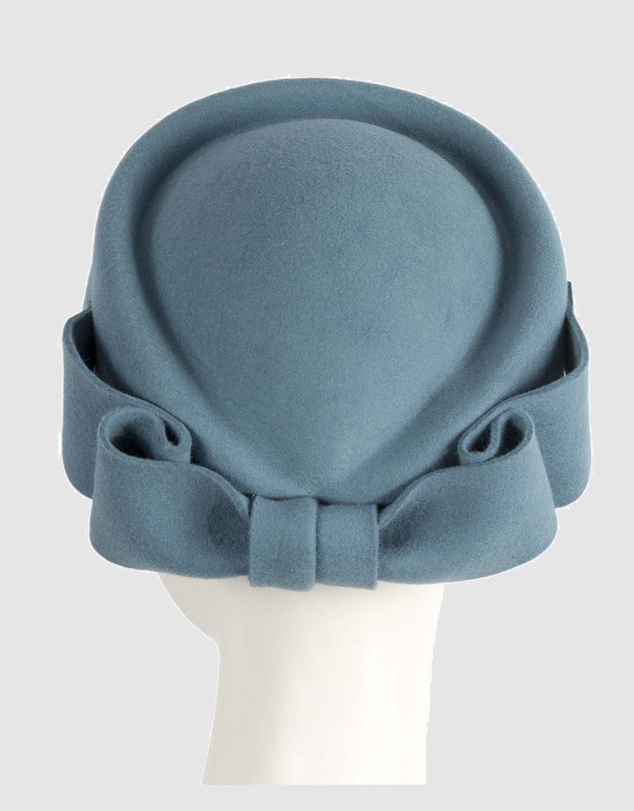 Max Alexander - Felt Blue Grey Pillbox Hat