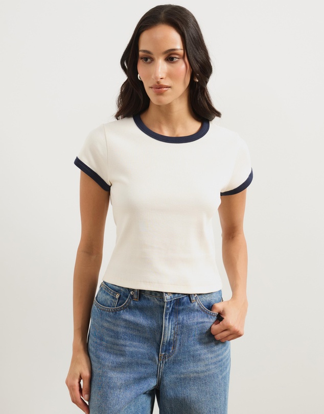 Atmos&Here - Ivy Organic Cotton Rib Ringer Tee