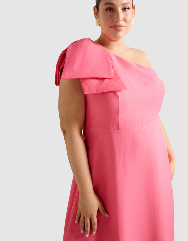Forever New Curve - Danni Curve Asymmetrical Bow Midi Dress