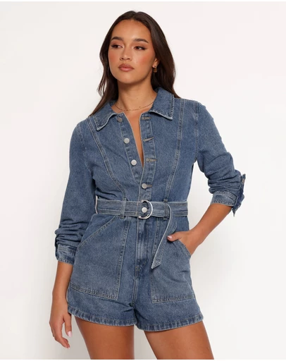 Petal & Pup - Brady Denim Playsuit - Blue