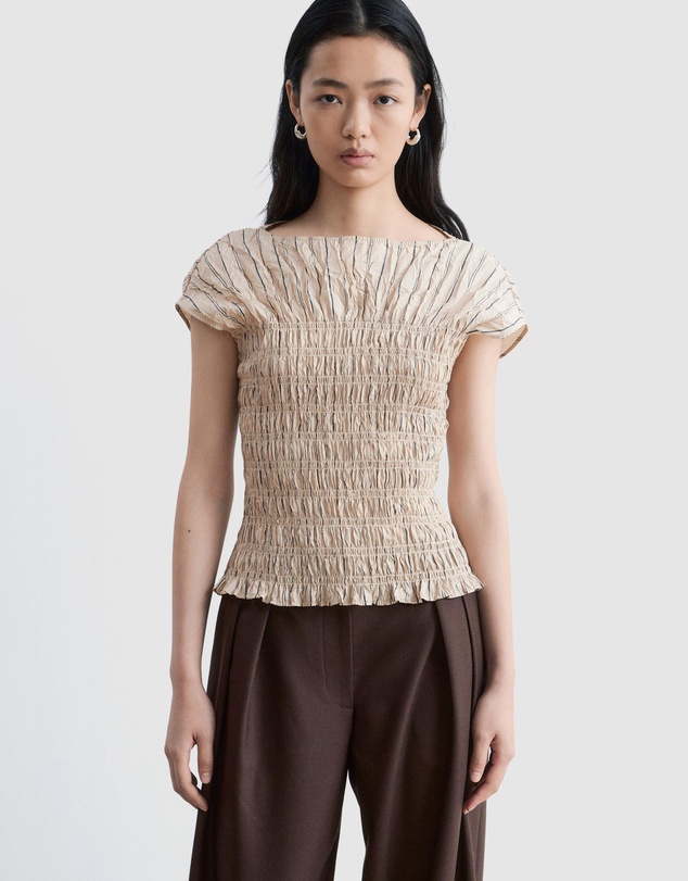 & Other Stories - Smocked Boatneck Top