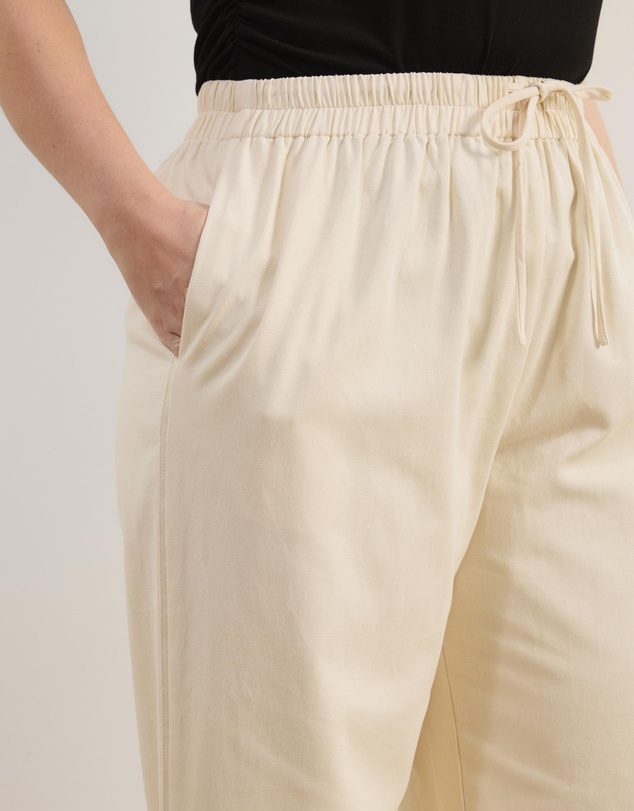 Atmos&Here Curvy - Willow Piping Cotton Twill Pants