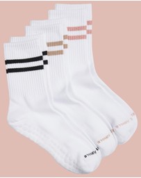 High Heel Jungle - Varsity Pilates Yoga Grip Socks - 3 Pack