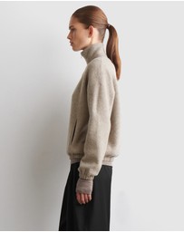 COS - Boiled Merino Wool Zip-Up Jumper