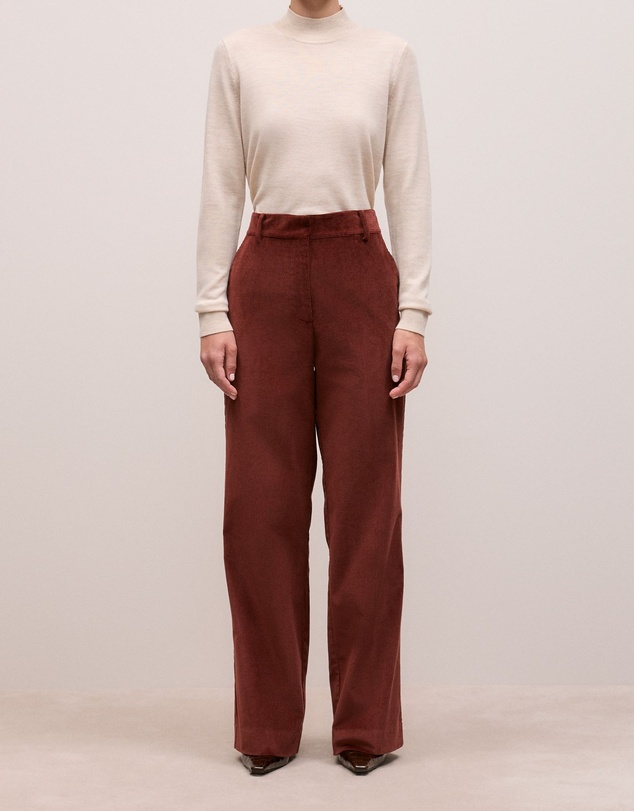 Trenery - Italian Cord Trouser in Red Mahogany