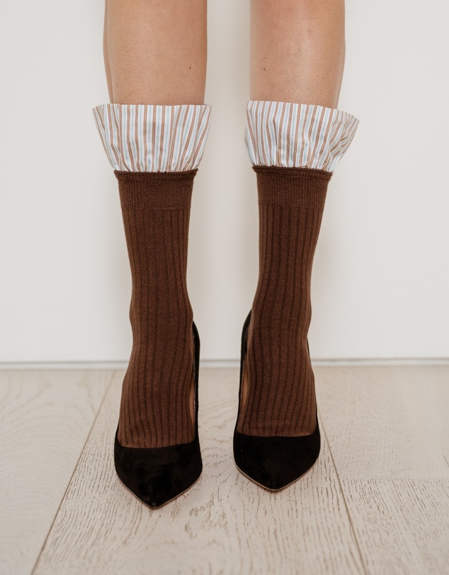 High Heel Jungle - Lauren Pinstripe Cuff Socks