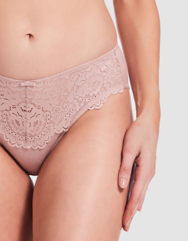 Kayser - 2 Pack Daily Essentials Stretch Lace & Cotton Hi Cut Brief (219)