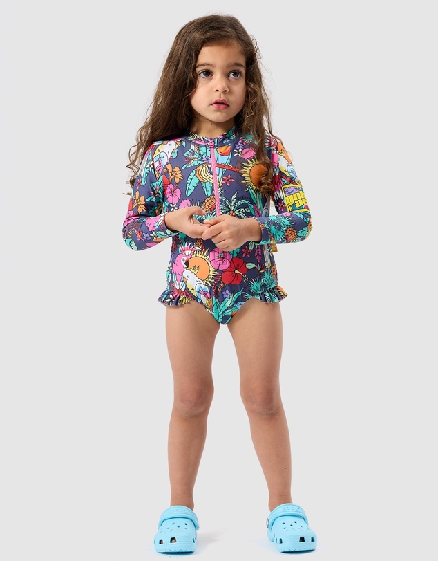 Goldie + Ace - Paradise LS Frill Swimsuit - Babies-Kids