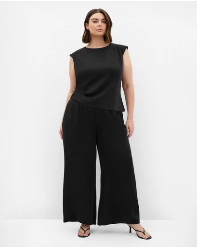 City Chic - Plus size Jett Wide Leg Pant - black