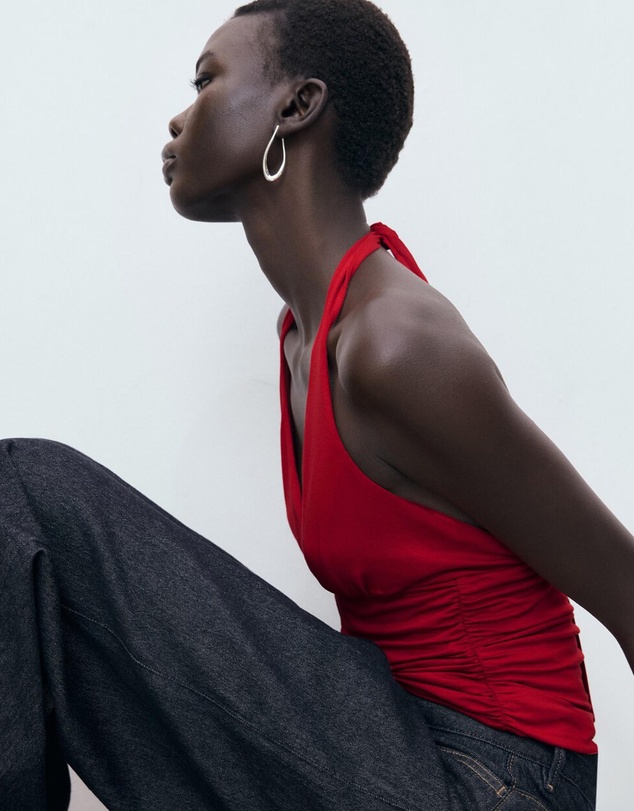 M.N.G - V-Neck Top With Open Back