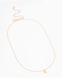 Lovisa - Gold Plated Cubic Zirconia Letter E Necklace