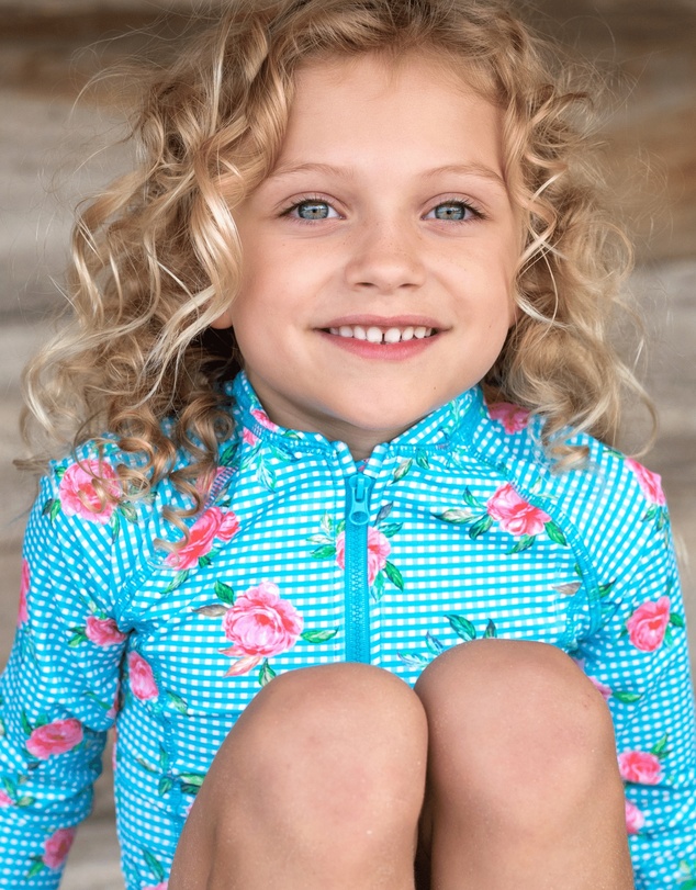Bluesalt Beachwear - Holiday Girl - Long Sleeve Surf Swimsuit with Beach Hat - Kids