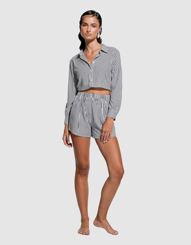 GINIA - Franca Stripe Crop Shirt