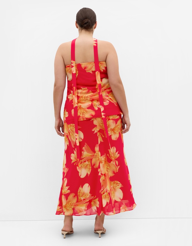 City Chic - Soiree Print Frill Detail Top