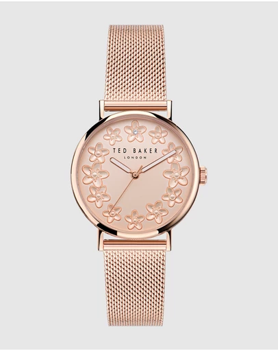 Ted Baker - Phylipa Rose 37mm Gold-Tone Mesh Bracelet Watch