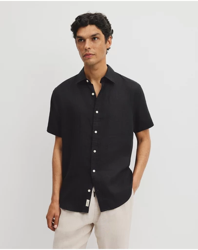 Country Road - Regular Fit Short Sleeve Linen Shirt