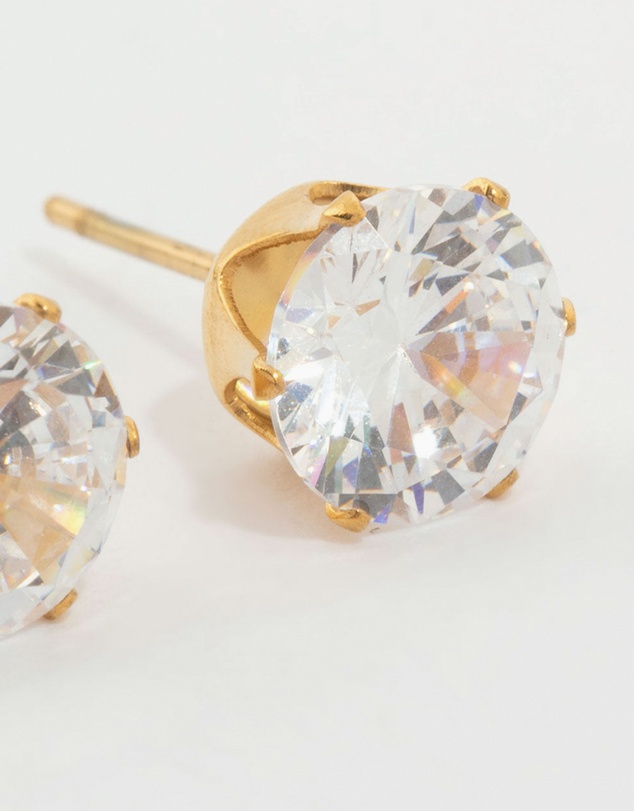 Lovisa - Waterproof Gold Plated Stainless Steel Cubic Zirconia Stud Earrings