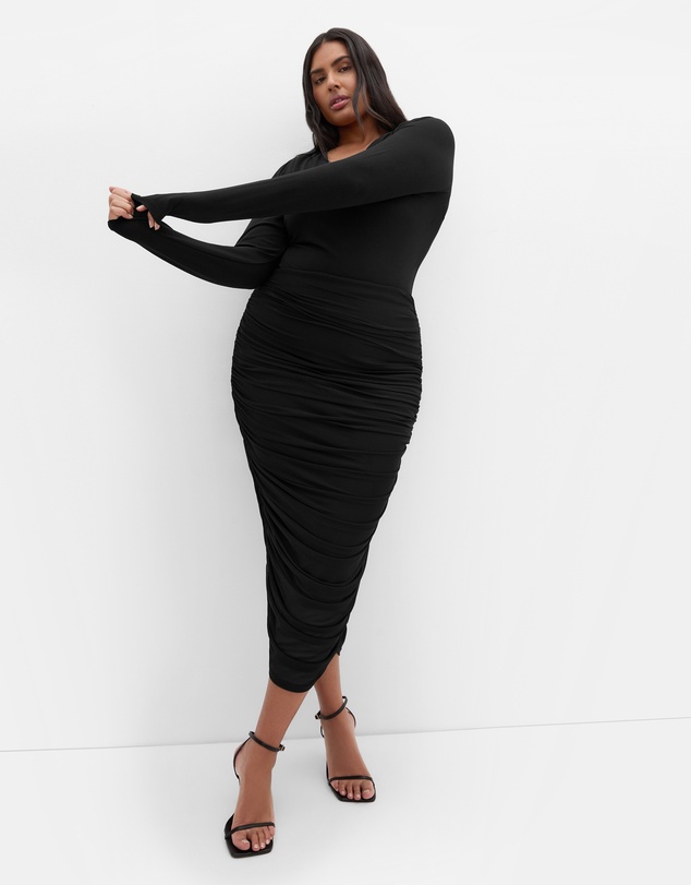 City Chic - Anastasia Ruched Midi Skirt