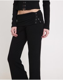 Neon Hart - Rib Fold Waist Flare Pants