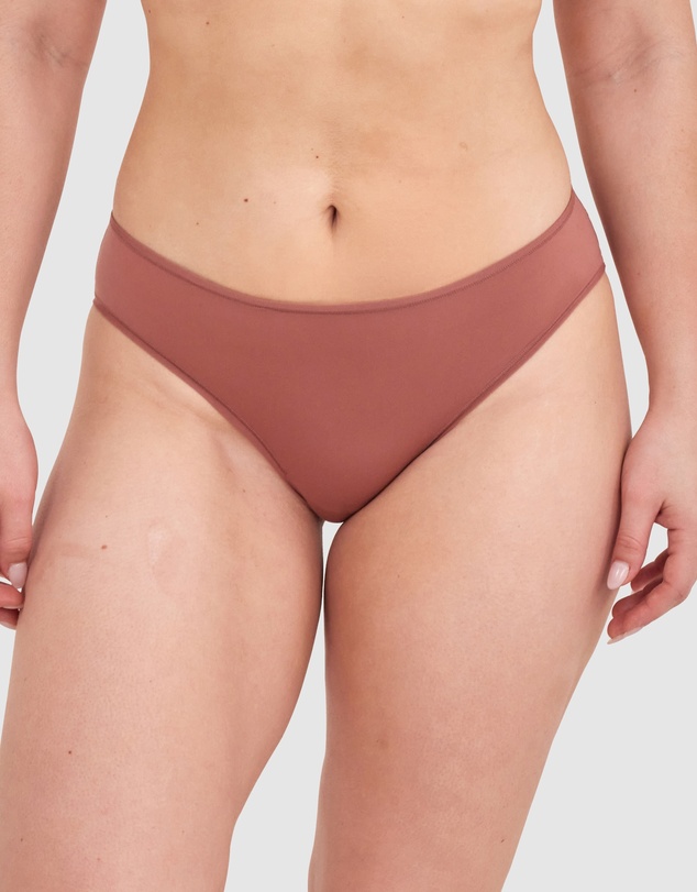 Bras N Things - NKD High Leg Brazilian Knicker - Mocha