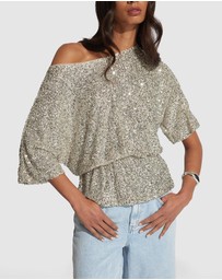 Decjuba - Danika Sequin Off Shoulder Top