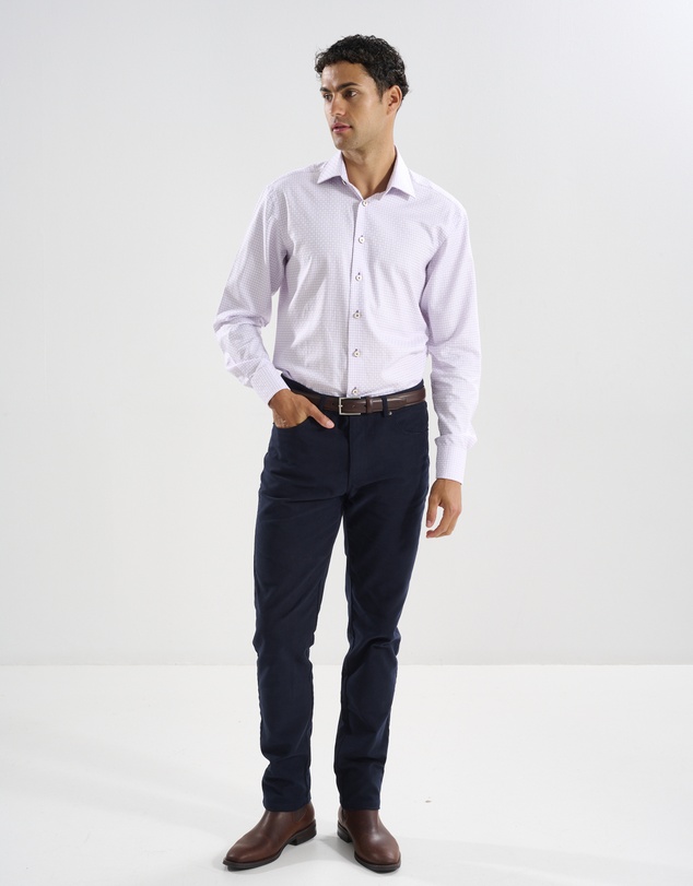 3 Wise Men - 3 Wise Men Regent Purple Print Shirt