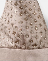 M.N.G - Satin Dress With Sequin Neckline