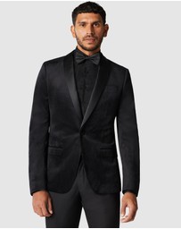 Politix - Slim Fit Detachable Shawl Collar Velvet Tuxedo Jacket