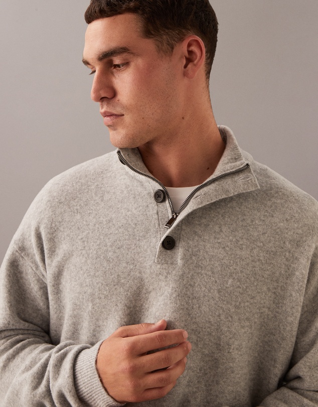 Calvin Klein - Merino Button Neck Jumper