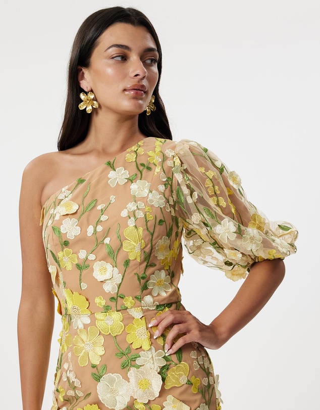Honey and Beau - Enchanted Garden One Sleeve Dress
