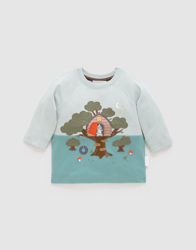 Purebaby - Tree House Thick Long Sleeve Tee -Kids-Babies