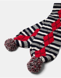 Damson Madder - Pom Pom Scarf