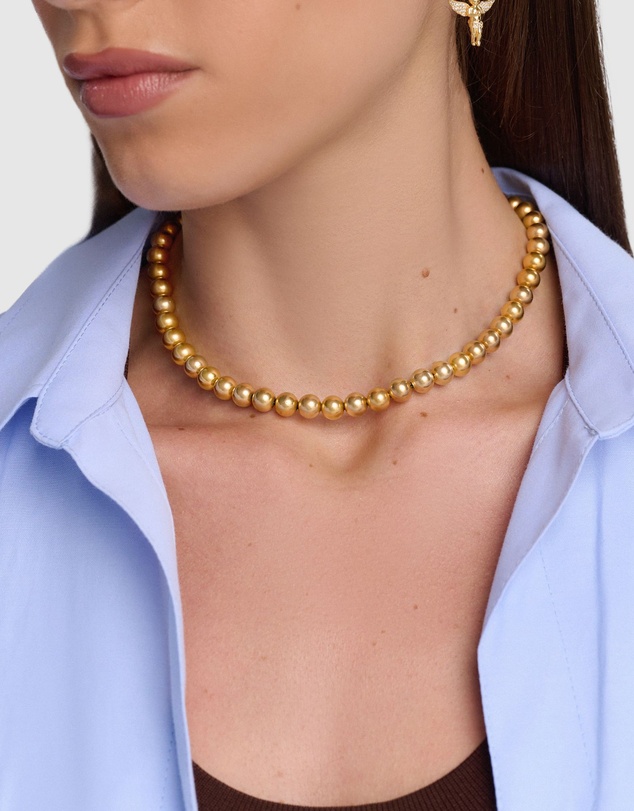Nialaya Jewellery - Women's Gold Glow Beaded Choker