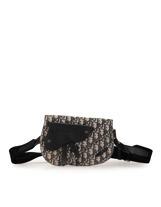 Pre-Loved by Azura Reborn - Pre-Loved Dior Oblique Saddle Crossbody Messenger Pouch with Leather Trim