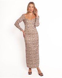 Petal & Pup - Gisella Long Sleeve Midi - Brown Floral