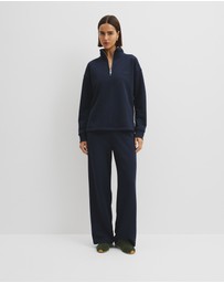 Country Road - Australian Good Earth Cotton Zip Neck Sweat