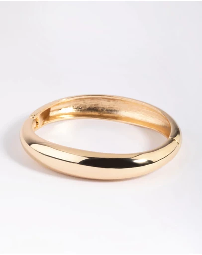 Lovisa - Gold Rounded Hinge Cuff Bracelet