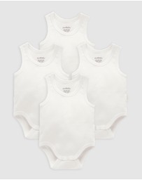 Purebaby - Rib Bodysuit 4 pack-Babies