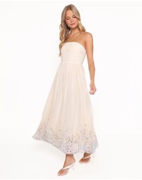 Petal & Pup - Kayt Strapless Dress - Embroidered Floral