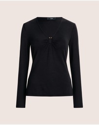 SABA - Coco Wool Ruched Long Sleeve Top