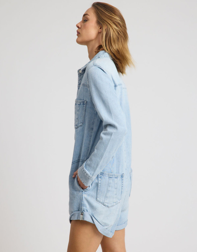 ONE TEASPOON - Prophecy Denim Jumpsuit - Blue Latte