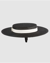 Max Alexander - Black and White Boater Hat