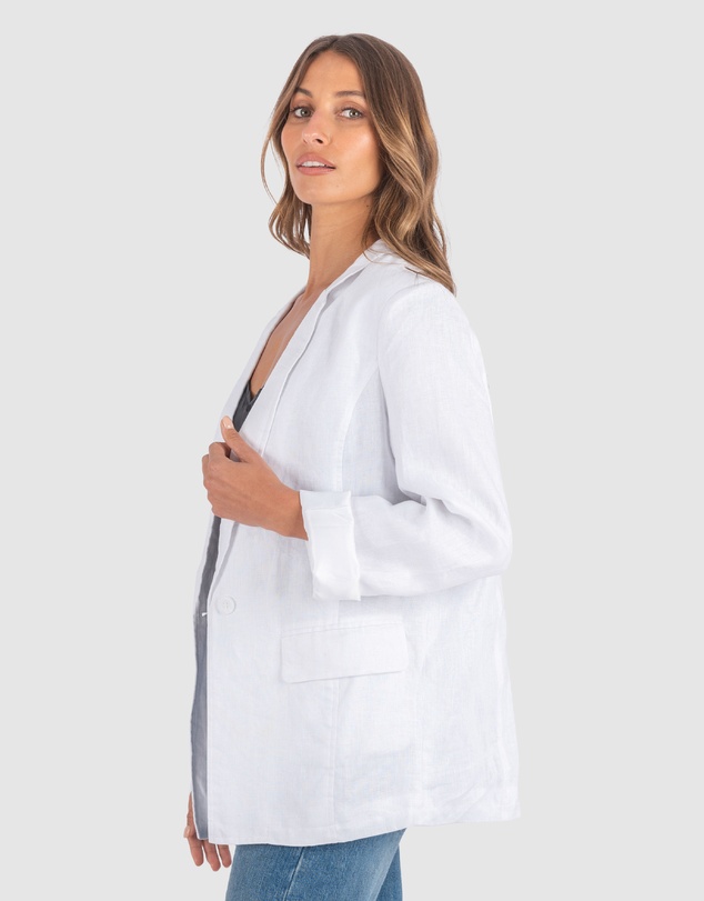 CAMIXA - Jackie Oversized Linen Blazer Jacket
