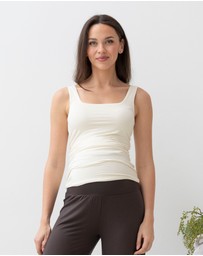 Angel Maternity - Maternity Deluxe Modal Tank in Ivory