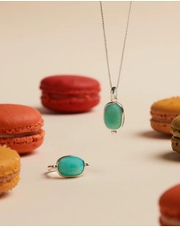 Najo - Fleur Silver Amazonite Necklace (45cm+ext)