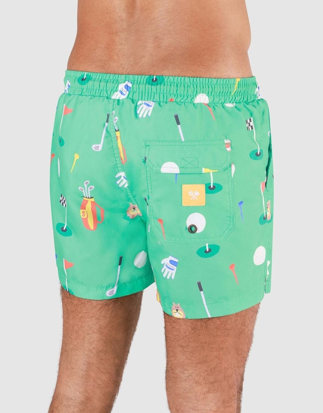 Skwosh - In The Hole Mens Swim Shorts in Green