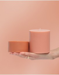 porter green - escc large pillar candle soy-blend unscented candles