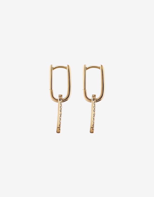 Michael Hill - Paperclip Drop Earrings with 0.34 Carat TW of Diamonds in 10kt Yellow Gold