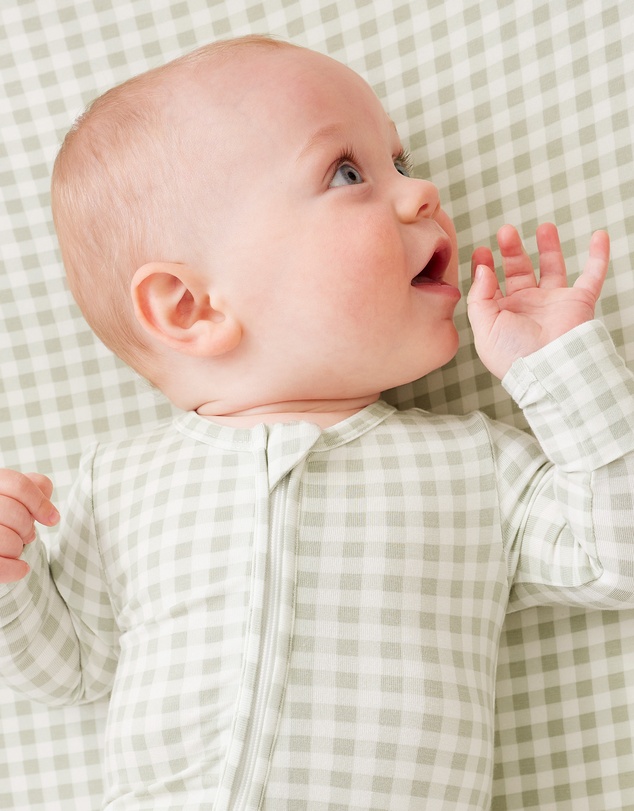 Kynd Baby - Day or Night Onesie in Sage Gingham