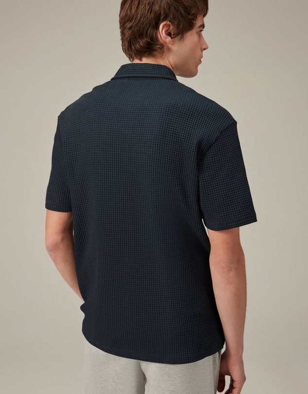 NEXT - Textured Waffle Polo Shirt